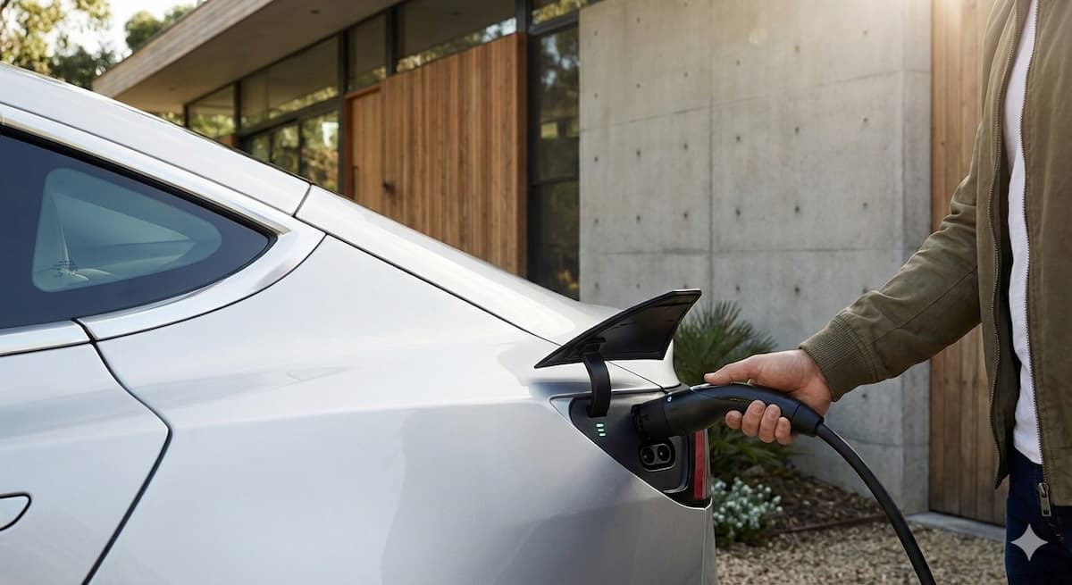 Családi ház tervezés elektromos autó töltővel